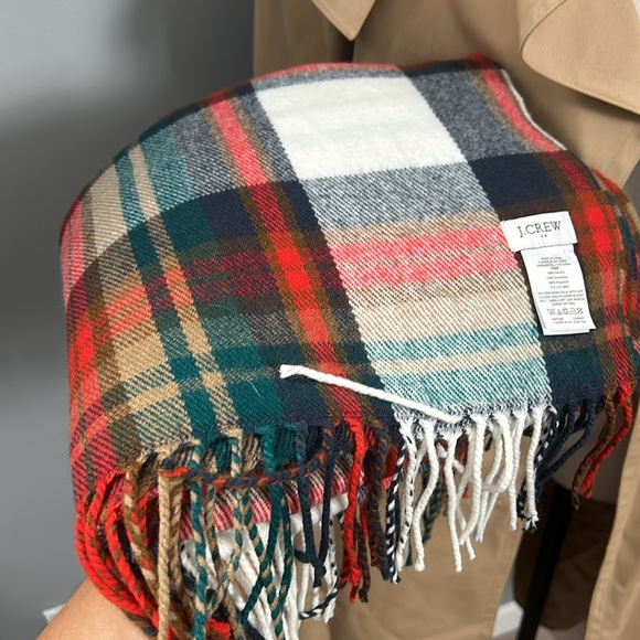 J crew plaid rectangular scarf with fringes - gently used - Picture 13 of 16